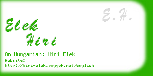 elek hiri business card